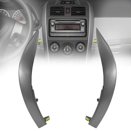 Shtuomoland 5543602330 Left Right Upper Side Central Dashboard Cover Strip Trim Fit for Oyota Corolla 20072009 Navigation Panel Frame Moulding Replacement for 5543502370Silver Grey - Image 1