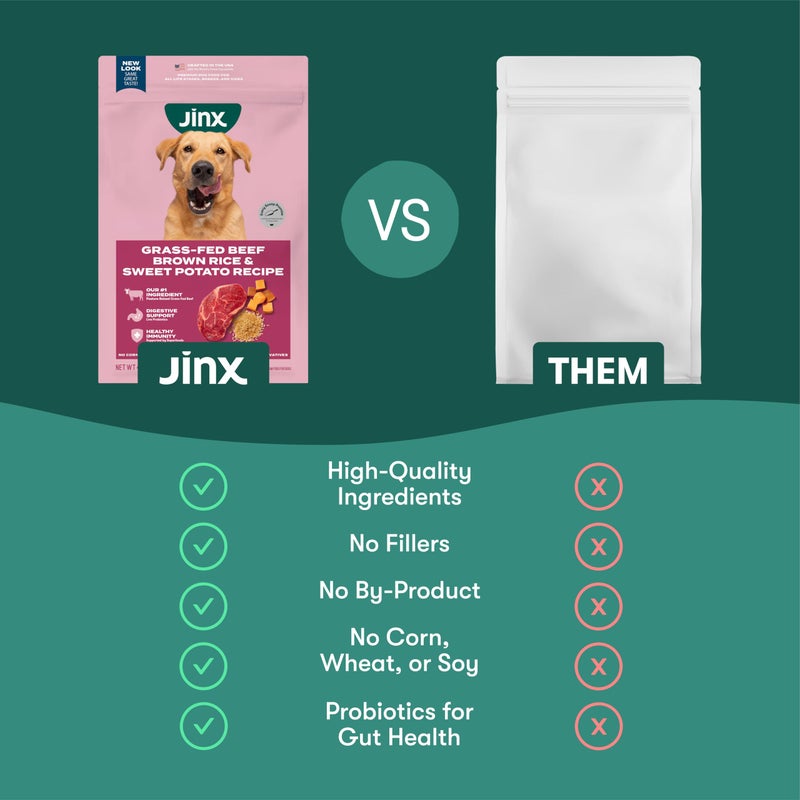 Jinx Premium Dry Dog Food, for All Lifestages - Real Beef, Brown Rice & Sweet Potato Kibble with Superfoods for Immune Support & Probiotics for Digestive Support - No Fillers - 4lb - Image 5
