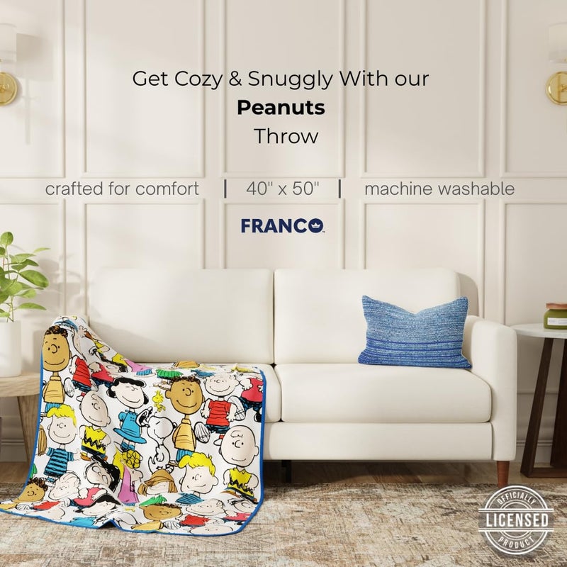 Franco CollectiblesÂ® PeanutsÂ® Charlie Brown, Snoopy, Lucy & Gang Super Soft Cozy Plush Throw Blanket, 40 in x 50 in, (Official PeanutsÂ® Product) - Image 2