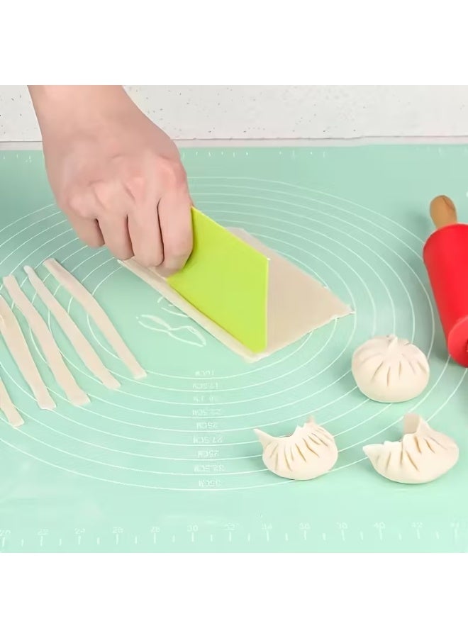 هابي هوم حصيرة معجنات سيليكون كبيرة غير لاصقة قابلة لإعادة الاستخدام بمقياس 43 × 35 وأبعاد إجمالية 50 × 40 سم - حصيرة سيليكون آمنة للاستخدام في الطعام للعجين والمعجنات والبيتزا غير قابلة للانزلاق مع قياسات دقيقة لركوب العجين وحماية السطح مقاومة للحرارة حصيرة سيليكون سميكة صالحة للاستخدام في الطعام للبيتزا والمخبوزات والفطائر يمكن استخدامها كبطانة للفرن أو حصيرة لف العجين (مينت جرين) - Image 2