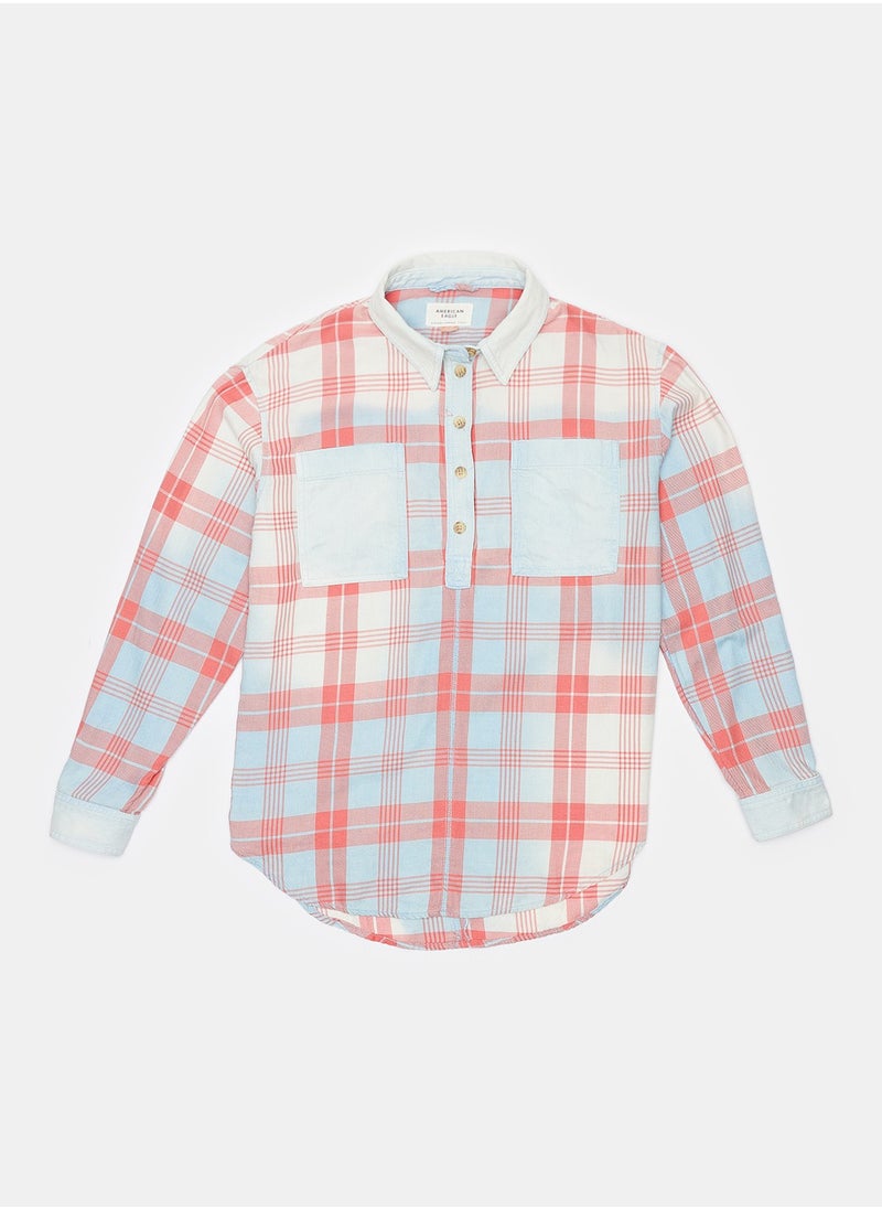 American Eagle - AE Oversized Plaid Pullover Shirt - Image 1