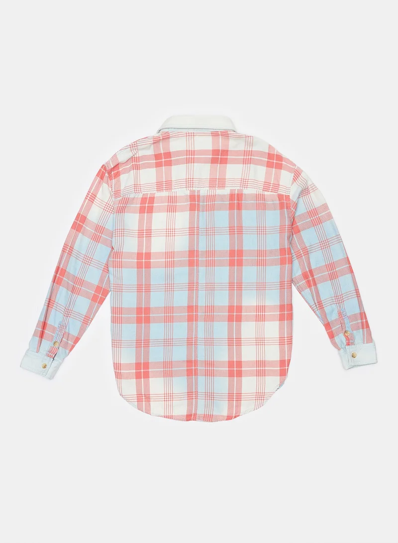 American Eagle AE Oversized Plaid Pullover Shirt