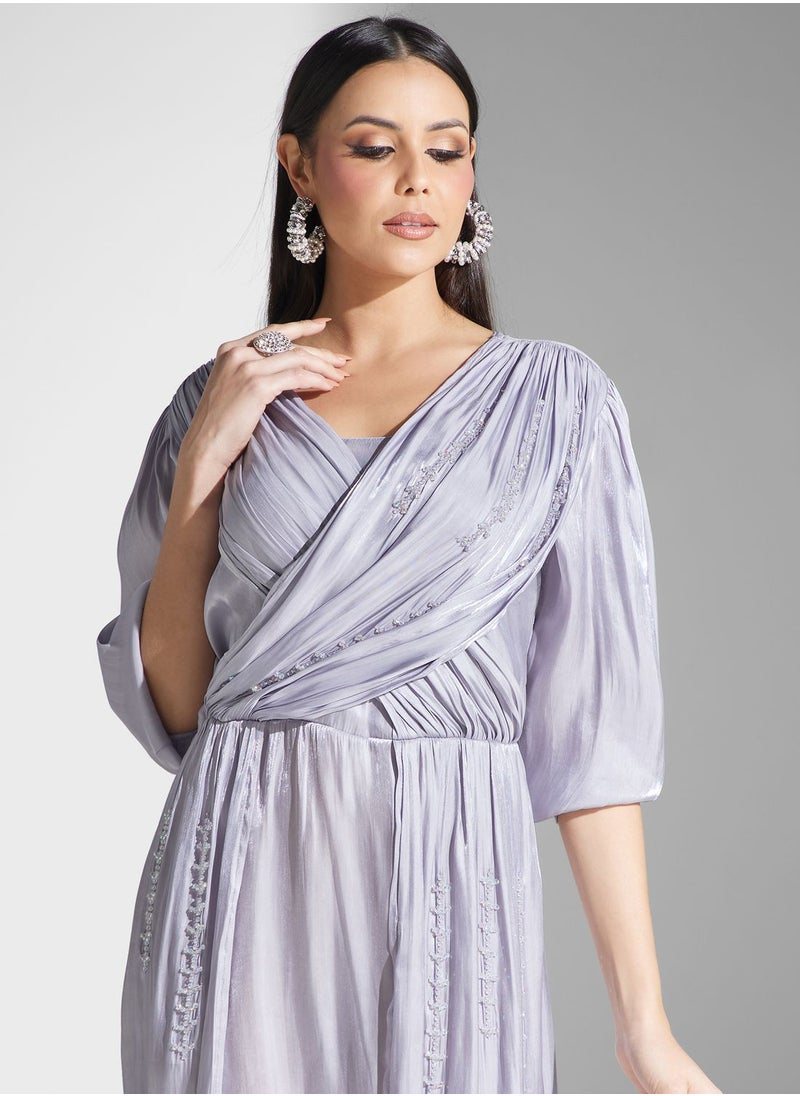 hayas closet - Embellished Pleated Dress - Image 1