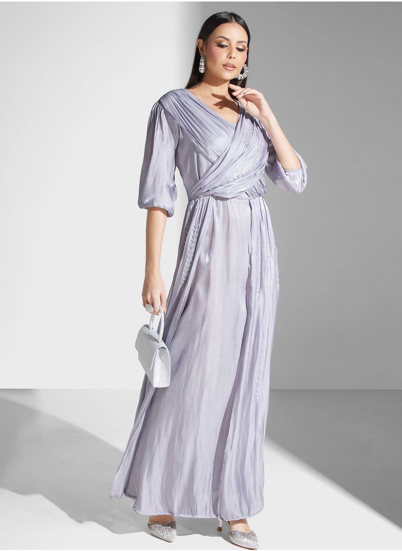 hayas closet - Embellished Pleated Dress - Image 1