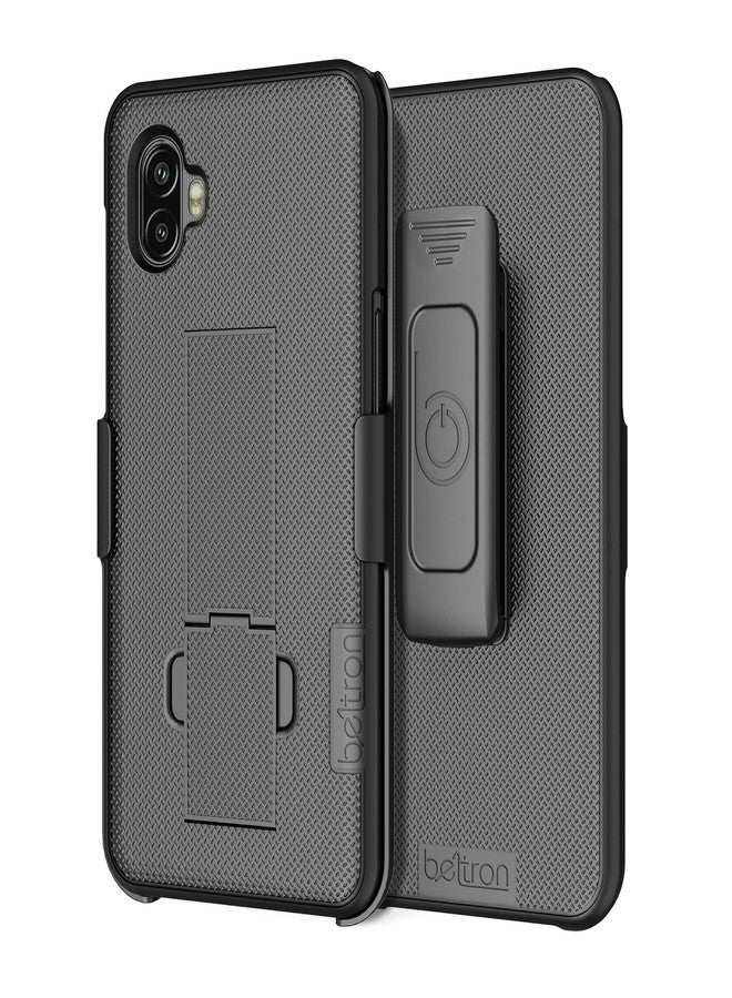 جراب BELTRON لهاتف Galaxy XCover6 Pro مع مشبك، جراب شديد التحمل مع مشبك حزام دوار لهاتف Samsung Galaxy XCover 6 Pro 2022 SM-G736 (AT&T FirstNet Verizon) قوة صناعية (أسود) - Image 4