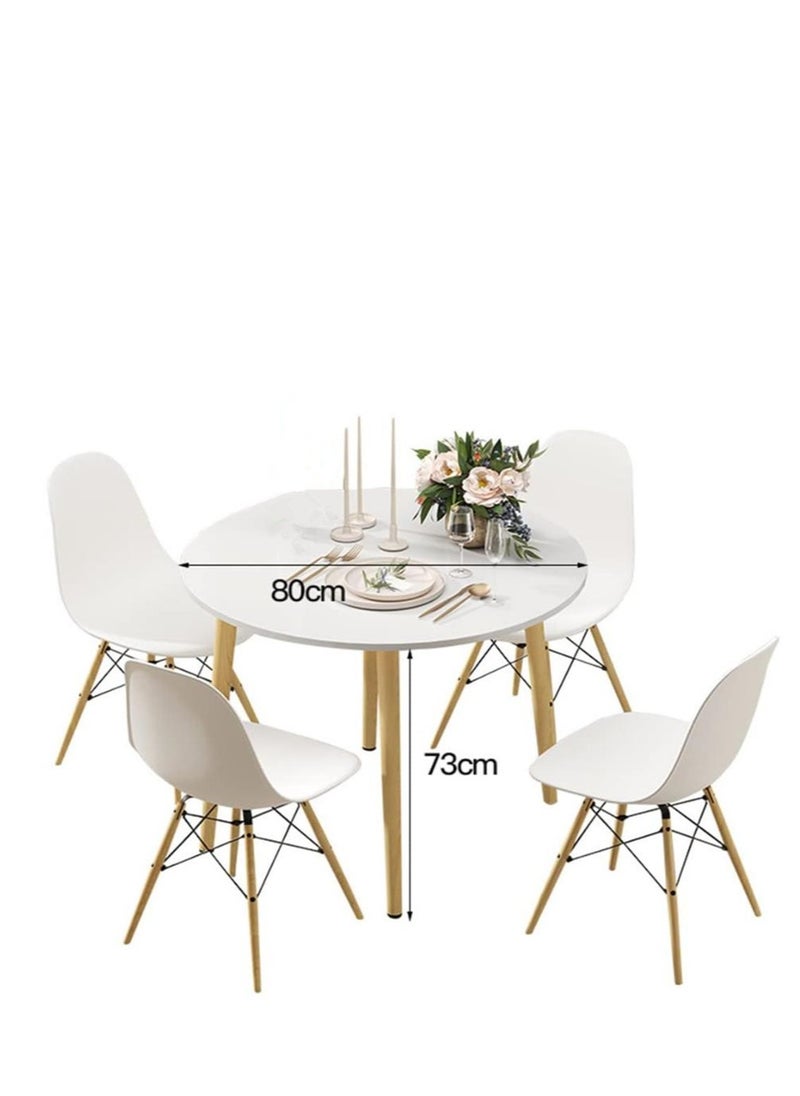 Golden Modern Dining Table Simple Wooden Small Round Table for Small Space Like Home Living Room Office Meeting Room Kitchen Lounging and Cafeterias(80*80cm)  - Image 2