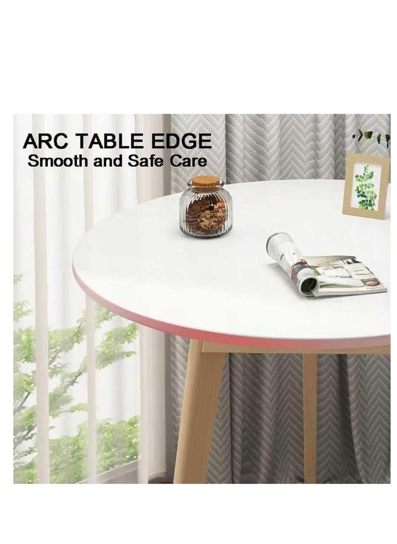 Golden Modern Dining Table Simple Wooden Small Round Table for Small Space Like Home Living Room Office Meeting Room Kitchen Lounging and Cafeterias(80*80cm)  - Image 3