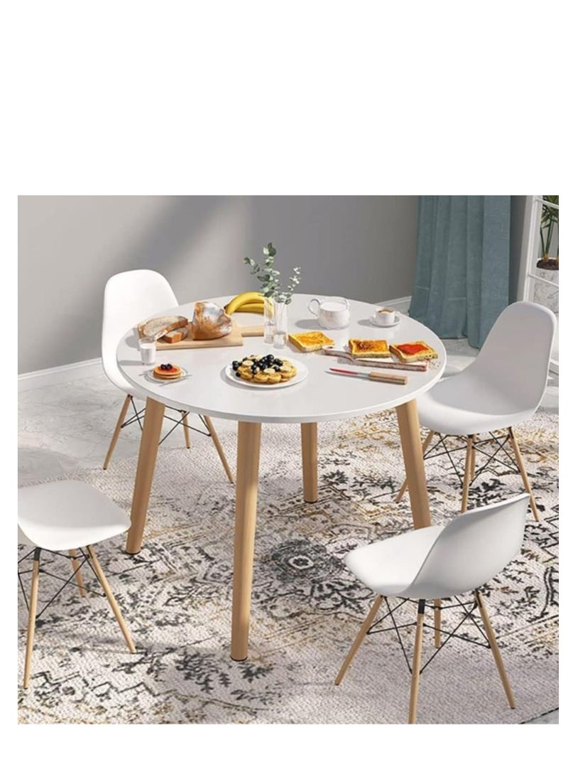 Golden Modern Dining Table Simple Wooden Small Round Table for Small Space Like Home Living Room Office Meeting Room Kitchen Lounging and Cafeterias(80*80cm)  - Image 4