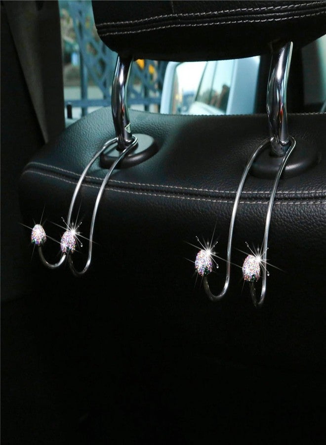 BESULEN Strawberry Car Decor Hooks, 2 Pack Bling Diamond Seat Back Organizers, Auto Headrest Storage Hangers Hooks for Purse Handbag Clothes Grocery, Universal Car Accessories for Women (AB) - Image 4