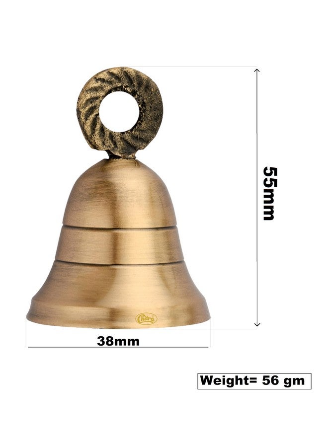 Chitra Brass Maxican BDB-02 Decorative Bell for Pooja Rooms,Halls,Mandir (Antique Brass Finish, 38mm) Pack of 6 - Image 3