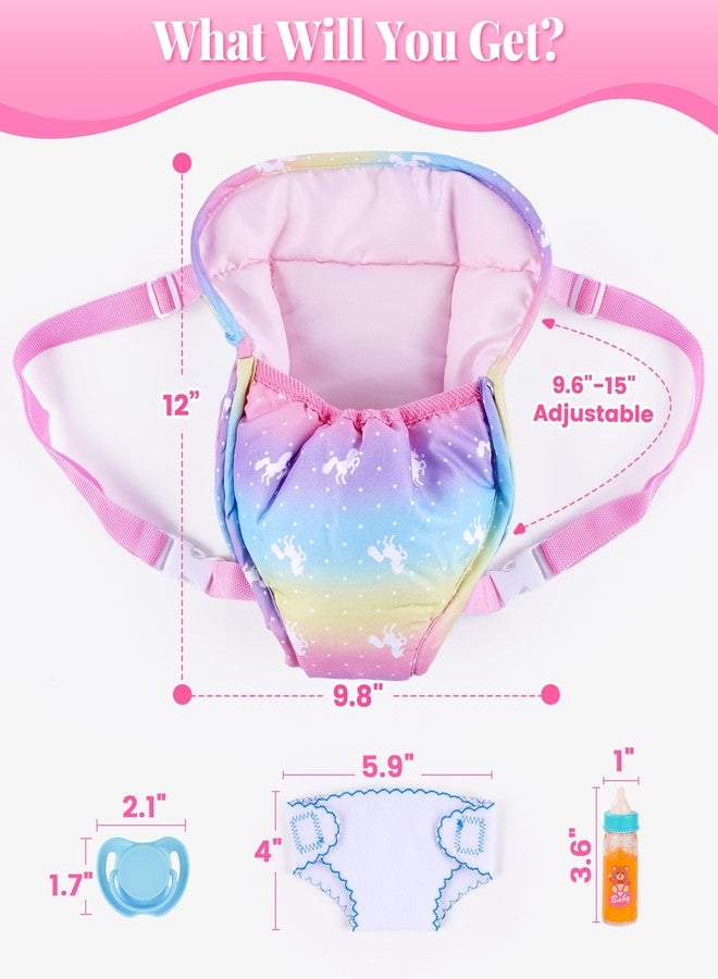 BABESIDE Baby Doll Accessories, Doll Carrier with Magic Bottle, Doll's Diaper, Pacifier - Baby Dolls Accessories Set for 12-15 Inch Dolls, Pretend Play Gift for Girls Boys Ages 3+ - Image 2