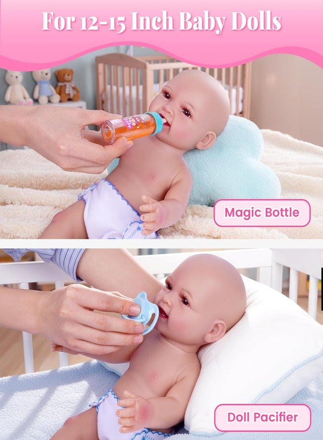BABESIDE Baby Doll Accessories, Doll Carrier with Magic Bottle, Doll's Diaper, Pacifier - Baby Dolls Accessories Set for 12-15 Inch Dolls, Pretend Play Gift for Girls Boys Ages 3+ - Image 4