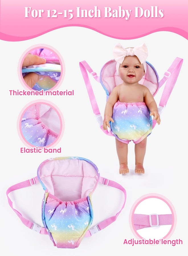 BABESIDE Baby Doll Accessories, Doll Carrier with Magic Bottle, Doll's Diaper, Pacifier - Baby Dolls Accessories Set for 12-15 Inch Dolls, Pretend Play Gift for Girls Boys Ages 3+ - Image 5