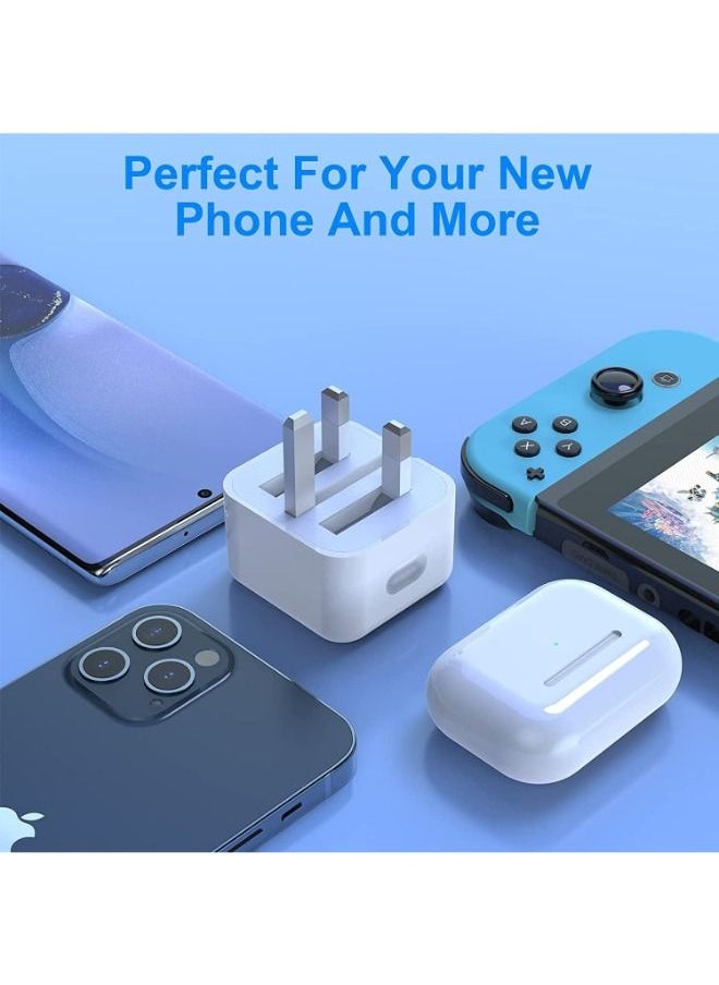 SHOPI - USB C PD Fast Type-C Power Delivery Wall Plug Compatible for iPhone 12/SE 2020/11/XS/XR/X/8,iPad White - Image 1