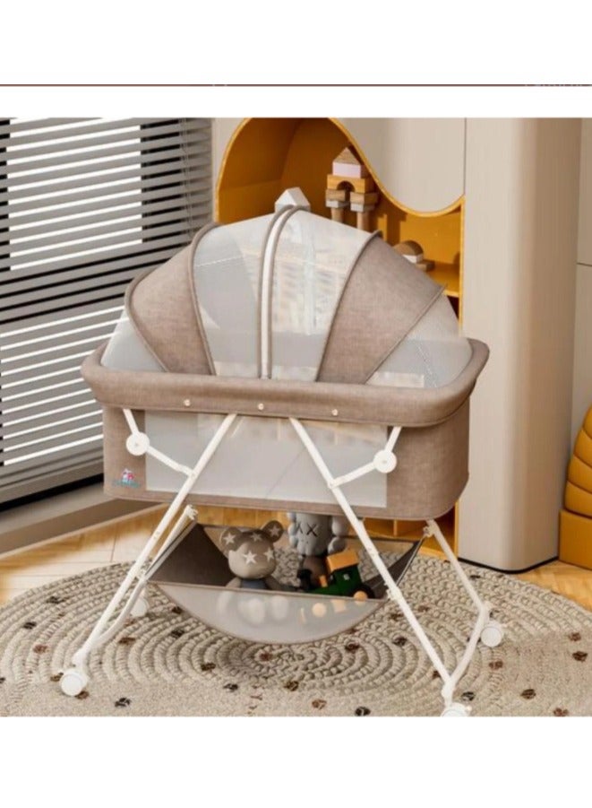 Portable Foldable Baby Bed for Newborn Infant Cradle Newborn Bed Multifunctional Sleep Rocking Bed with Mosquito Net - Image 1