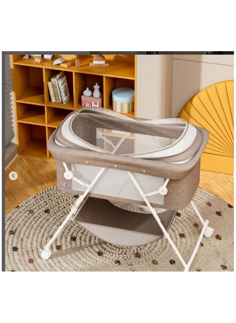 Portable Foldable Baby Bed for Newborn Infant Cradle Newborn Bed Multifunctional Sleep Rocking Bed with Mosquito Net - Image 2
