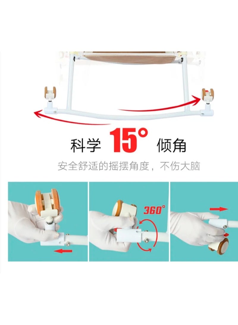 Portable Foldable Baby Bed for Newborn Infant Cradle Newborn Bed Multifunctional Sleep Rocking Bed with Mosquito Net - Image 3