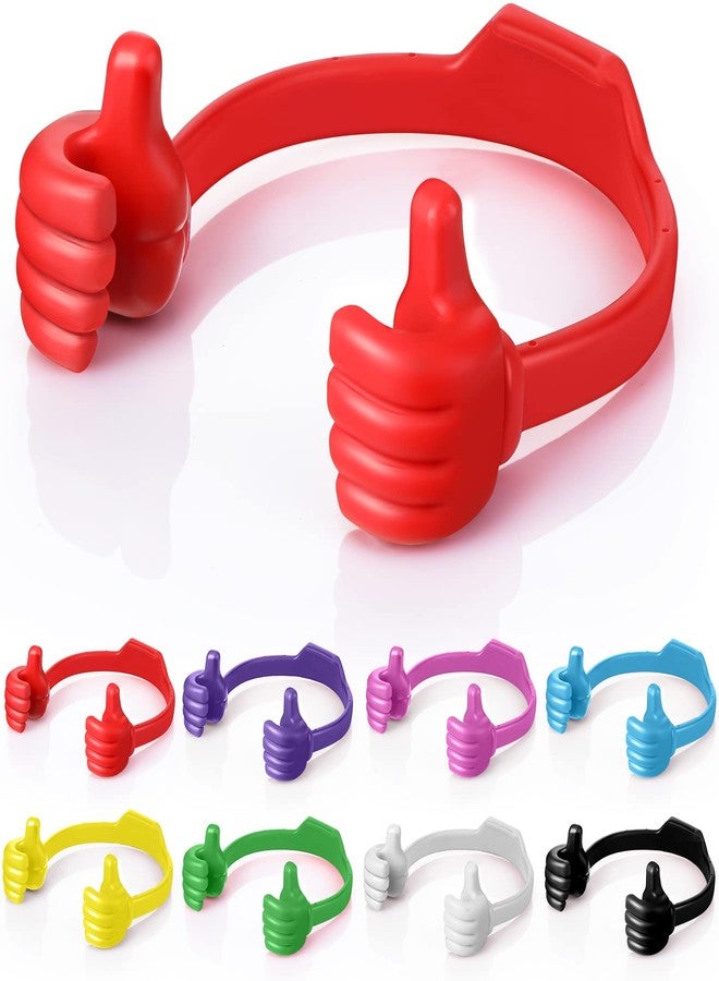 Yaomiao 8 Pcs Thumbs up Cell Phone Stands Universal Cell Phone Holder Flexible Mobile Phones Stand Adjustable Smartphone Stand Holder for Desk Offices Bedrooms Airplanes Travel(Multi Color) - Image 1