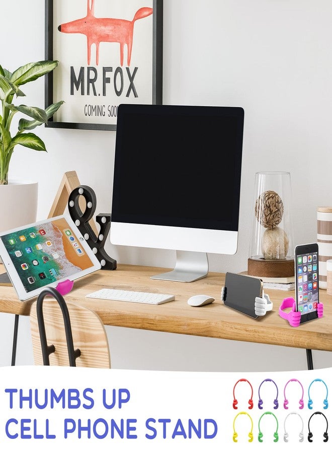 Yaomiao 8 Pcs Thumbs up Cell Phone Stands Universal Cell Phone Holder Flexible Mobile Phones Stand Adjustable Smartphone Stand Holder for Desk Offices Bedrooms Airplanes Travel(Multi Color) - Image 4