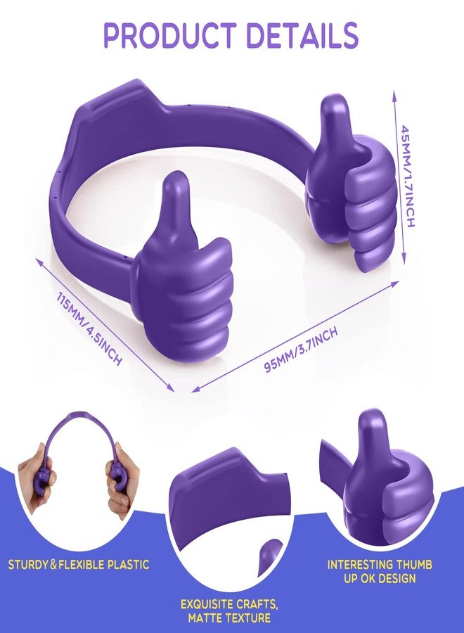 Yaomiao 8 Pcs Thumbs up Cell Phone Stands Universal Cell Phone Holder Flexible Mobile Phones Stand Adjustable Smartphone Stand Holder for Desk Offices Bedrooms Airplanes Travel(Multi Color) - Image 2