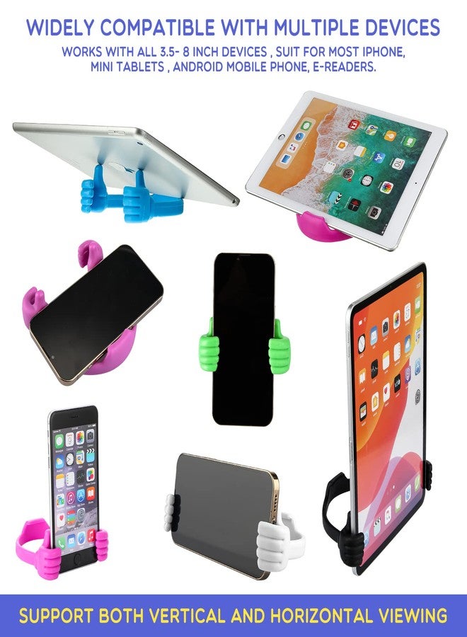 Yaomiao 8 Pcs Thumbs up Cell Phone Stands Universal Cell Phone Holder Flexible Mobile Phones Stand Adjustable Smartphone Stand Holder for Desk Offices Bedrooms Airplanes Travel(Multi Color) - Image 3