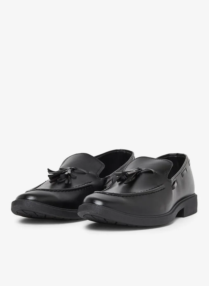 Styli Black Classic Faux Leather Tassel Loafers for Men | Best Price UAE