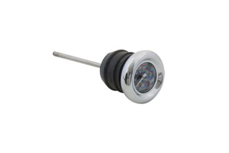 Billet Proof Designs Chrome Shorty Style Oil Tank Dipstick with Oil Temperature Gauge - Black Gauge Face - Fits 1979-2003 Harley Sportster XL and 1984-1999 Harley Softail Models - Replaces HD Part# 62668-87T (40-0361) - Image 1