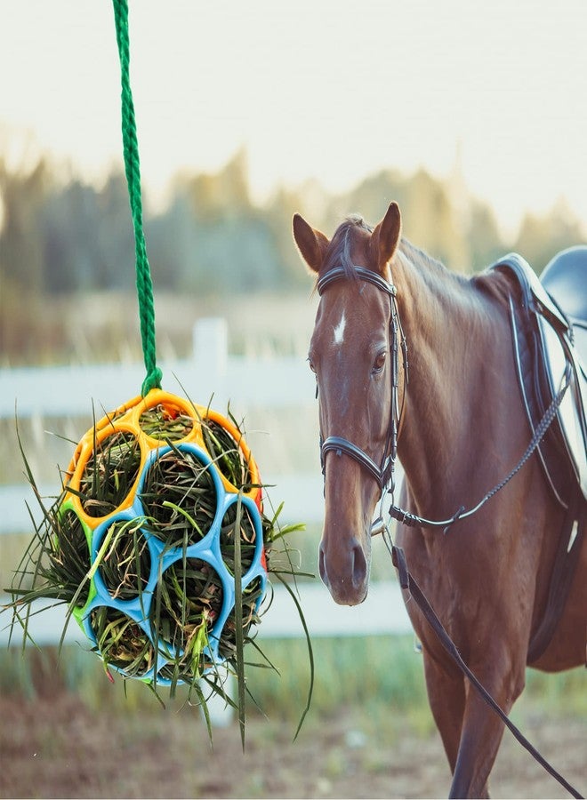 Besimple 2 Pack Horse Treat Ball Hay Feeder Toy, Goat Feeder Ball Hanging Feeding Toy for Horse Goat Sheep Relieve Stress (Colorful) - Image 2