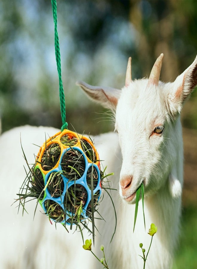 Besimple 2 Pack Horse Treat Ball Hay Feeder Toy, Goat Feeder Ball Hanging Feeding Toy for Horse Goat Sheep Relieve Stress (Colorful) - Image 5