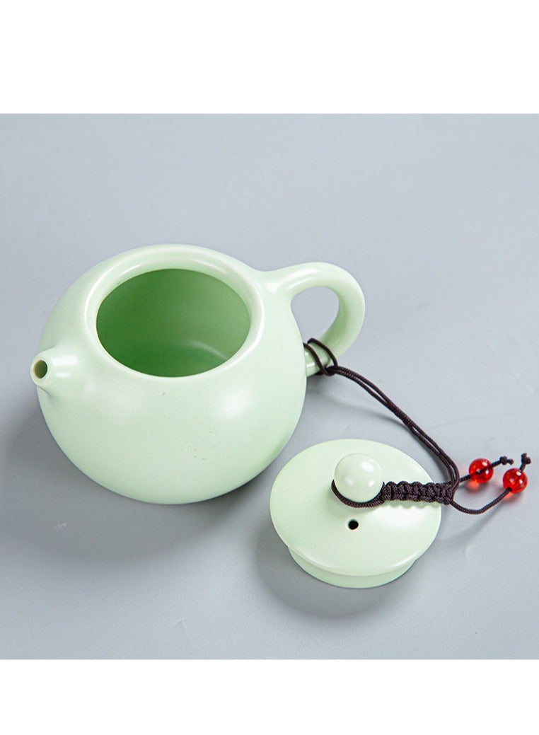 شيانغ مي طقم أكواب شاي صغير ياباني، كوب شاي مصنوع من السيراميك الياباني والصيني المصنوع يدويًا، طقم شاي سيراميك ياباني لمحبي الشاي، طقم شاي كونغ فو من البورسلين مع مجموعة إبريق شاي واحدة، 4 أكواب شاي، هدايا للضيوف، طقم شاي محمول للسفر - Image 2