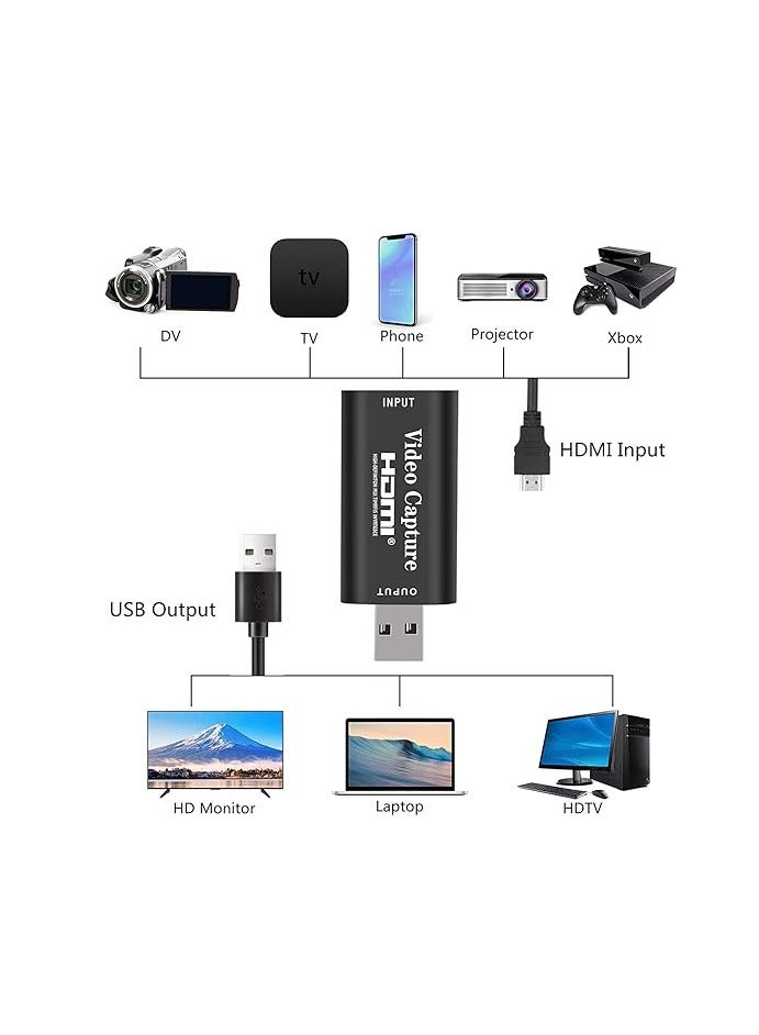 محول لتسجيل الفيديو - 4K HDMI USB 3.0، بطاقة تسجيل الفيديو الرقمية، جهاز نقل عالي الدقة HD 1080P - Image 4