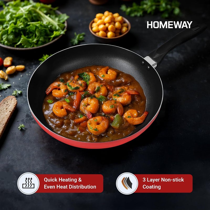 Homeway Field test upgraded craftsmanship HOMEWAY - 28cm FRY PAN/FRYING PAN WITH LID - HW-1102-FP28 Storage transit efficiency build - Image 3
