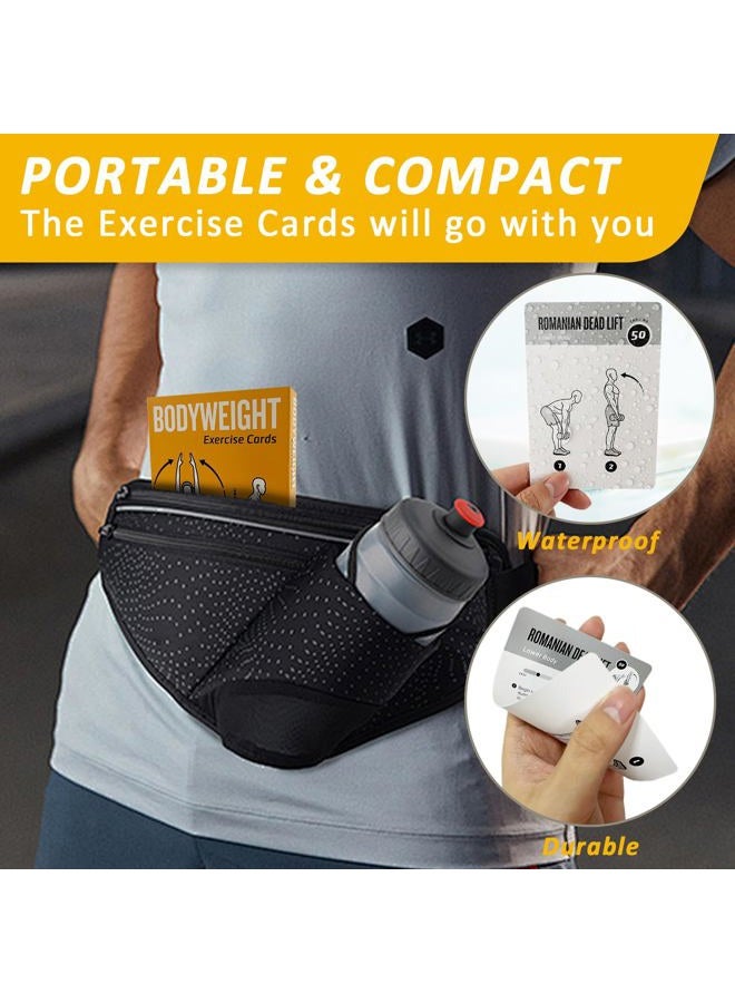 ELAORY Bodyweight & Dumbbell Workout Cards, Exercises Cards 100 Different Exercises and 24 Strength with Detailed Illustrations, Large Size 5" x 3.5" Fitness Cards for Women & Men - Image 4