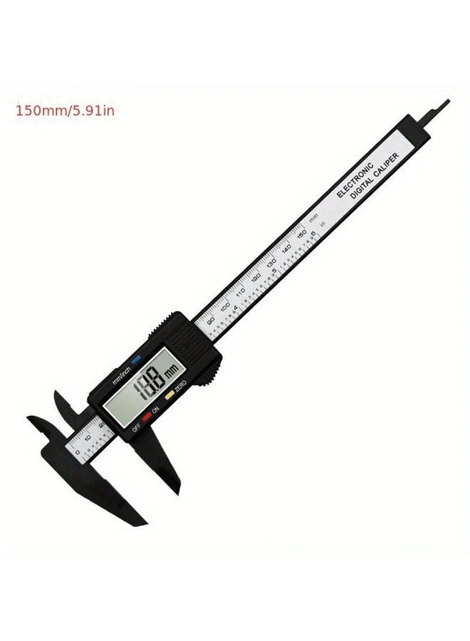 Black Digital Caliper 150mm LCD Electronic Micrometer for Woodworking Metalworking - Image 1
