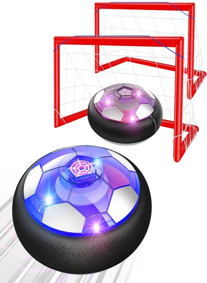 Ancesfun Kids Toys Hover Soccer Ball (Set of 2) with LED Lights and Foam Bumper for Age 3 4 5 6 7 8-16 Year Old Boys Girls, Rechargeable Air Powered Hover Balls with 2 Goals for Indoor Outdoor Game - Image 1