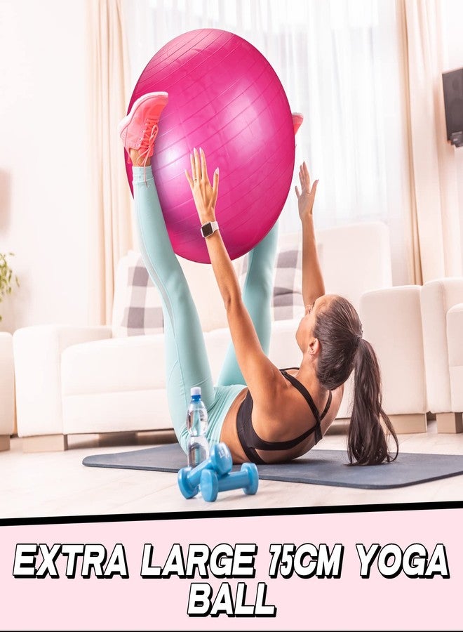 Jerify 3 Pcs Exercise Ball Inflatable Yoga Ball for Pregnancy Pilates Core Workout Equipment with Pump and Plug for Chair Fitness Stability Balance Birthing Gym Home Office Support 330lbs(30 Inch) - Image 3