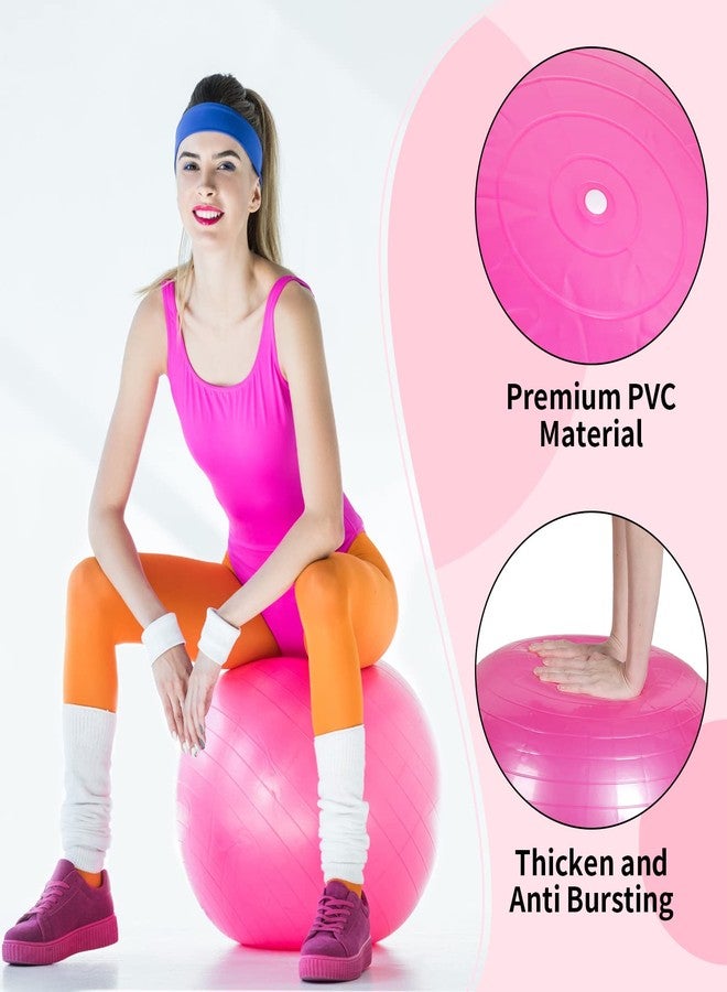 Jerify 3 Pcs Exercise Ball Inflatable Yoga Ball for Pregnancy Pilates Core Workout Equipment with Pump and Plug for Chair Fitness Stability Balance Birthing Gym Home Office Support 330lbs(30 Inch) - Image 5