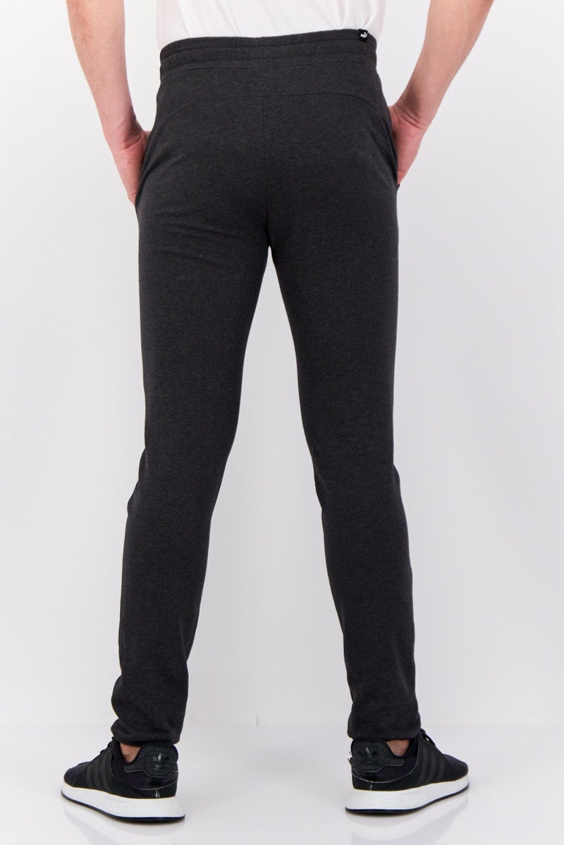 PUMA سروال تدريب ضيق للرجال بشعار العلامة التجارية، رمادي داكن - Image 4