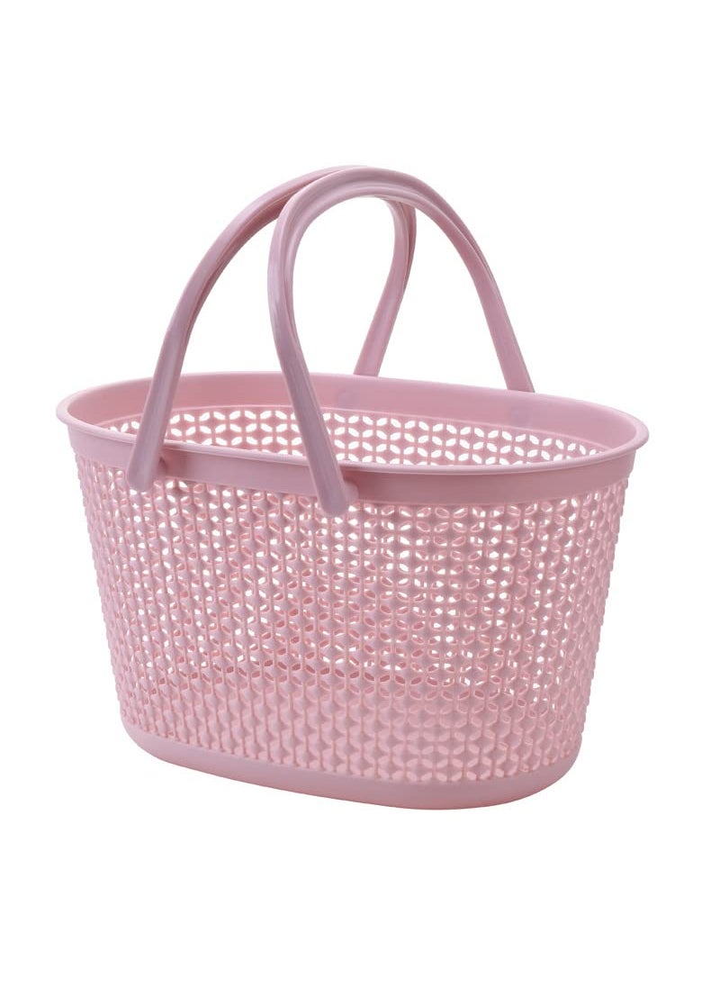 HOMIES INTERNATIONAL HOMIES INTERNATIONAL 1 Piece Wool Pattern Oval Hollow Out Plastic Hand Basket with Handle. Multicolor, Sent Randomly. (32.5 * 22 * 19cm)  - Image 4