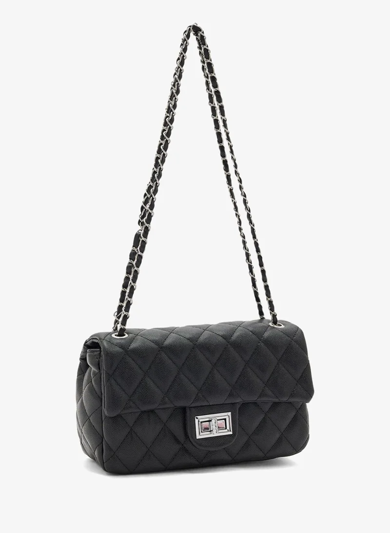 ELLA Black Classic Quilted Crossbody Bag for Women | Best Price UAE