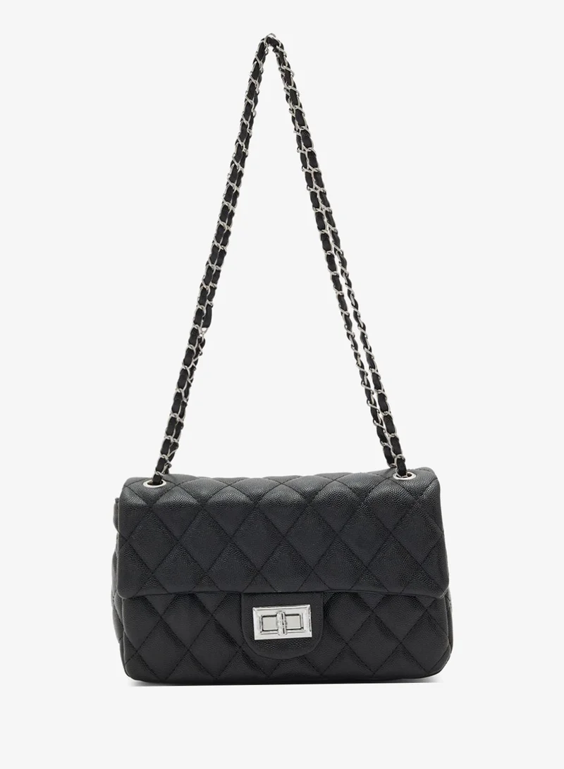 ELLA Black Classic Quilted Crossbody Bag for Women | Best Price UAE