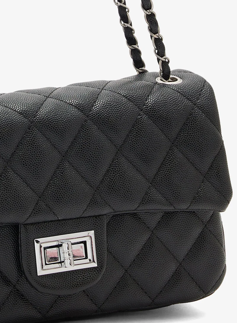 ELLA Black Classic Quilted Crossbody Bag for Women | Best Price UAE