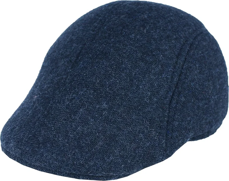 فاريتا Men's Navy Blue Cap Cashmere Wool Winter Ear Hat
