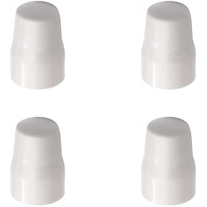 WHITE PLASTIC RADIATOR VALVE TOPS RADIATOR CAPS UNIVERSAL PUSH-FIT REPLACEMENT VALVE COVERS PLASTIC LOCKSHIELD PACK OF 4 - Image 1