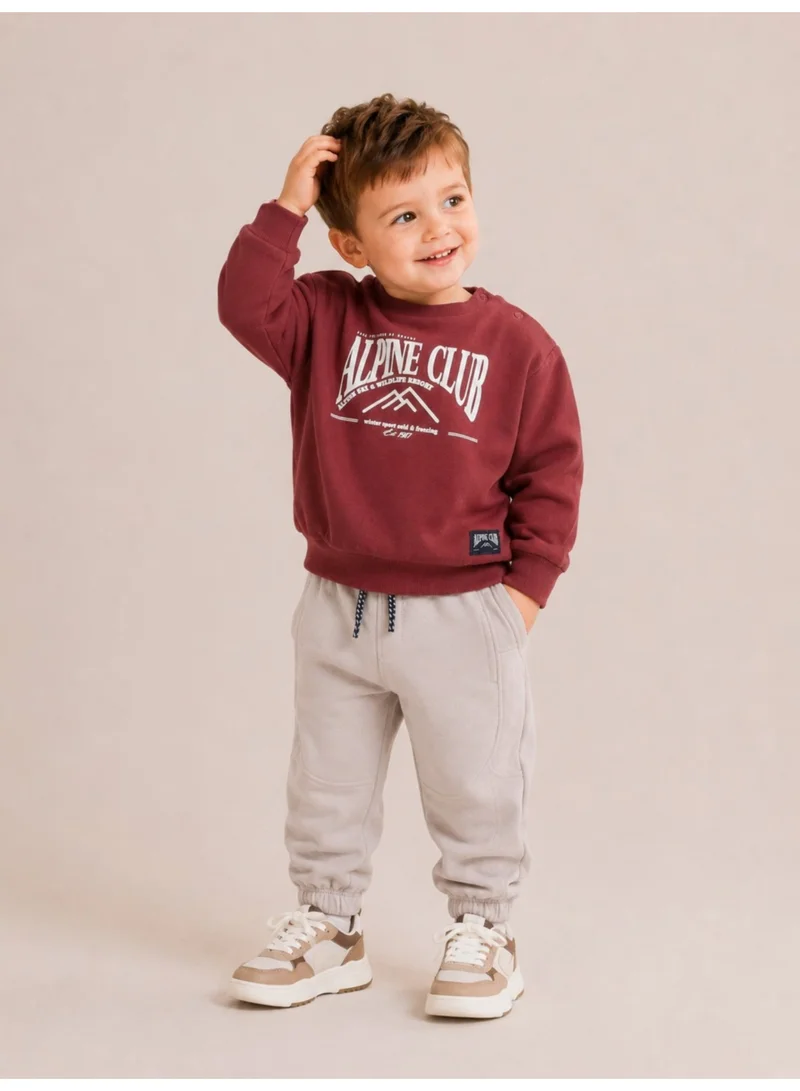 Dirkje Boys 2PCS "Alpine Club" Print Sweatshirt & Jogger Pants Set