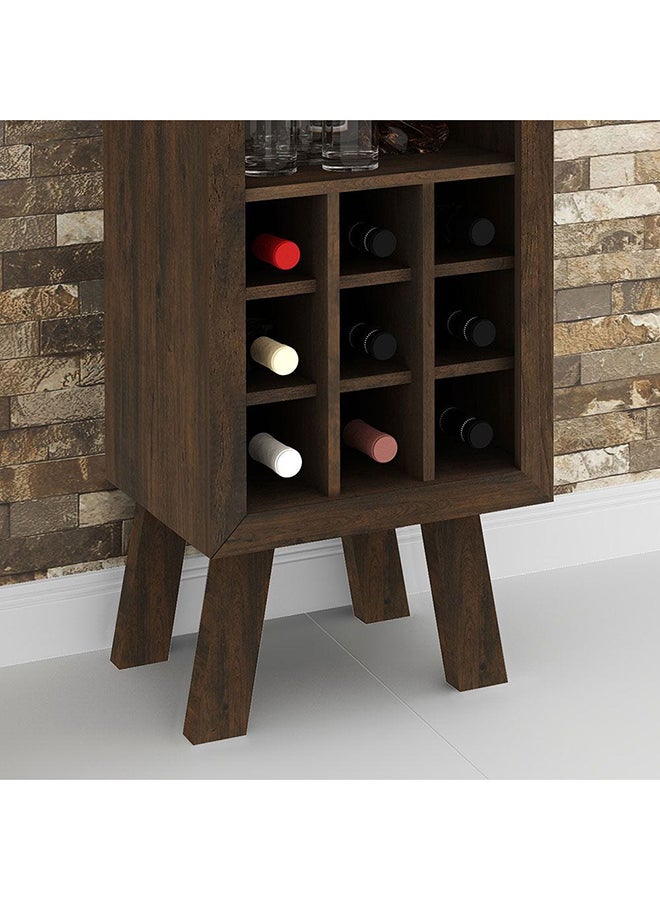 DANUBE HOME Zen Wine Cabinet With Storage Sturdy Home Bar Organiser Cupboard Modern Design Furniture For Dining Room L 44.8x37.5x135 Cm Rustic Brown - Image 4