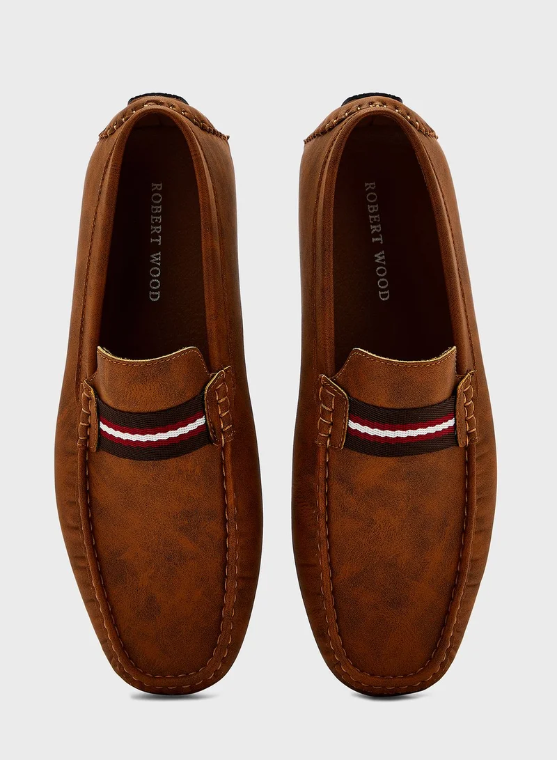 Robert Wood Casual Webbing Detail Loafers
