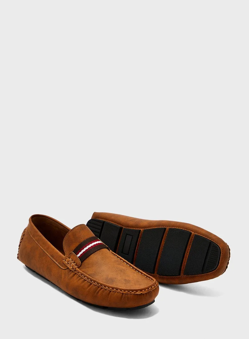 Robert Wood Casual Webbing Detail Loafers