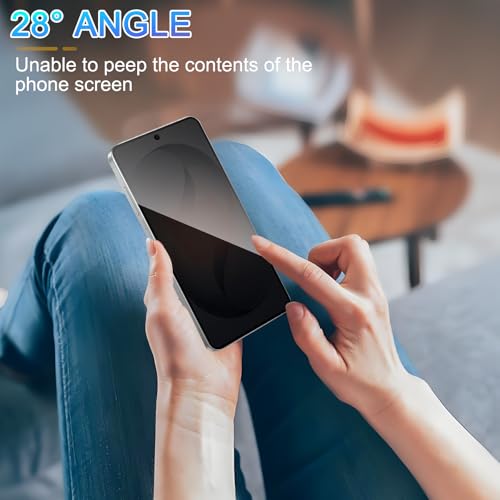 Lokyoo 2 Pack Privacy Screen Protector for Samsung Galaxy S26 Plus/ S26+ [Anti-Spy Tempered Glass][Fingerprint Unlock Support], Anti-Scratch, Bubble-Free,Protective 9H Glass for Galaxy S26 Plus - Image 3