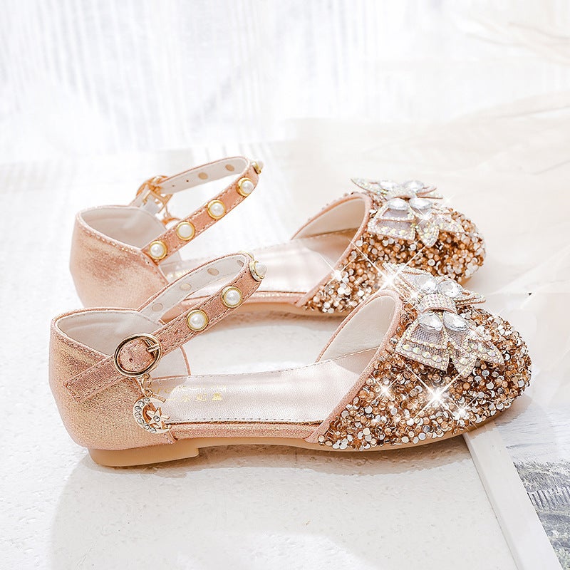Girls' Sandals 2022 New Princess Shoes Soft Bottom Closed Toe Baby Crystal Shoes Children'S Summer Performance Shoes - Image 5
